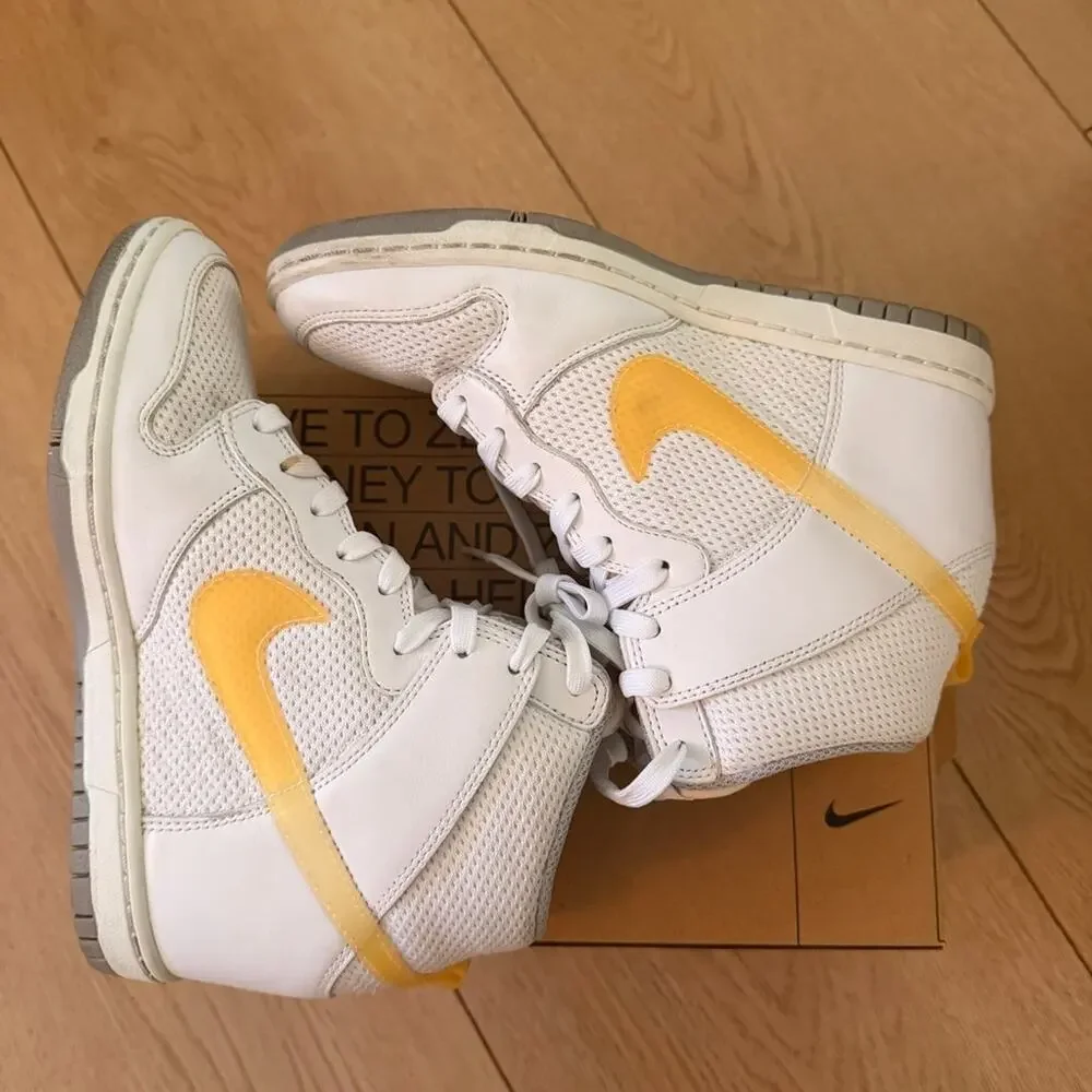 Nike White & yellow ski Hi essential hidden Wedge high-top Sneaker size 6.5